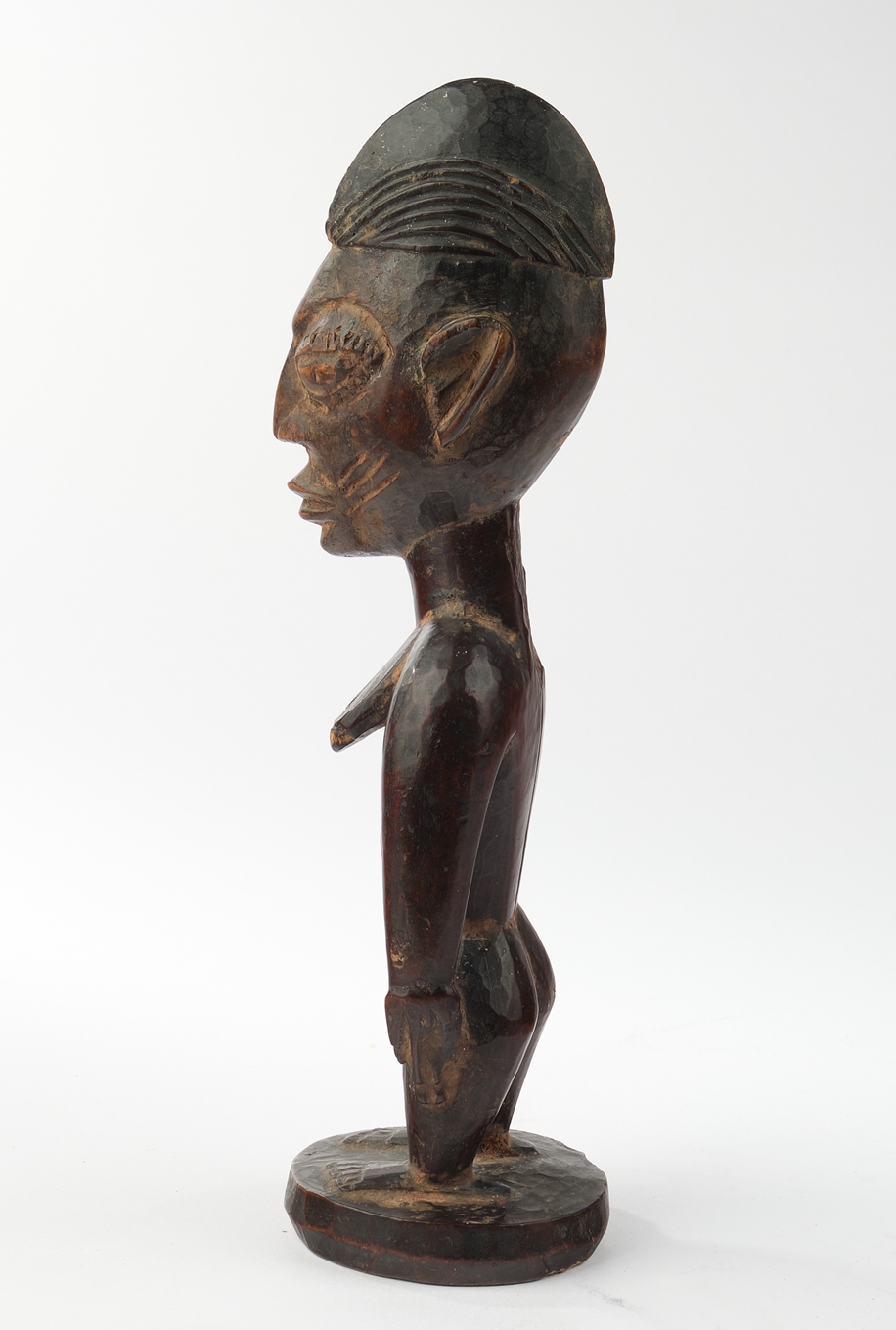 Zwillingsfigur, weiblich, Yoruba, Oyo, Nigeria, Afrika, Igbuke family, Holz, glänzend dunkle Patina - Image 4 of 4