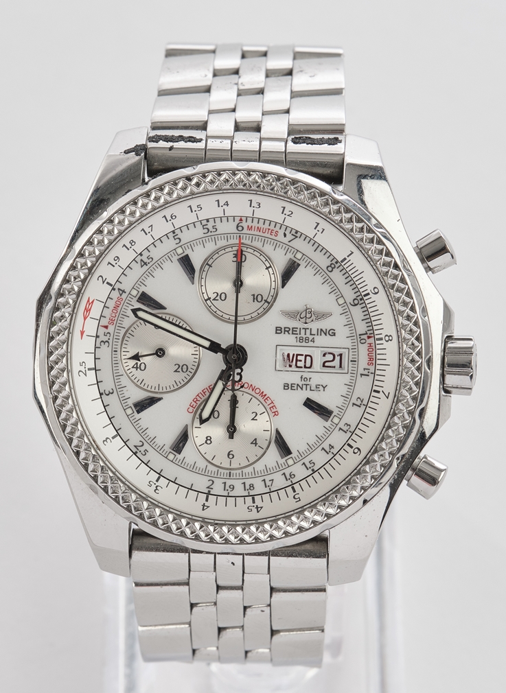 Herrenarmbanduhr, Breitling Bentley GT, 2007, Automatikchronograph, Ref. A13362, Stahl, Gehäuse 50