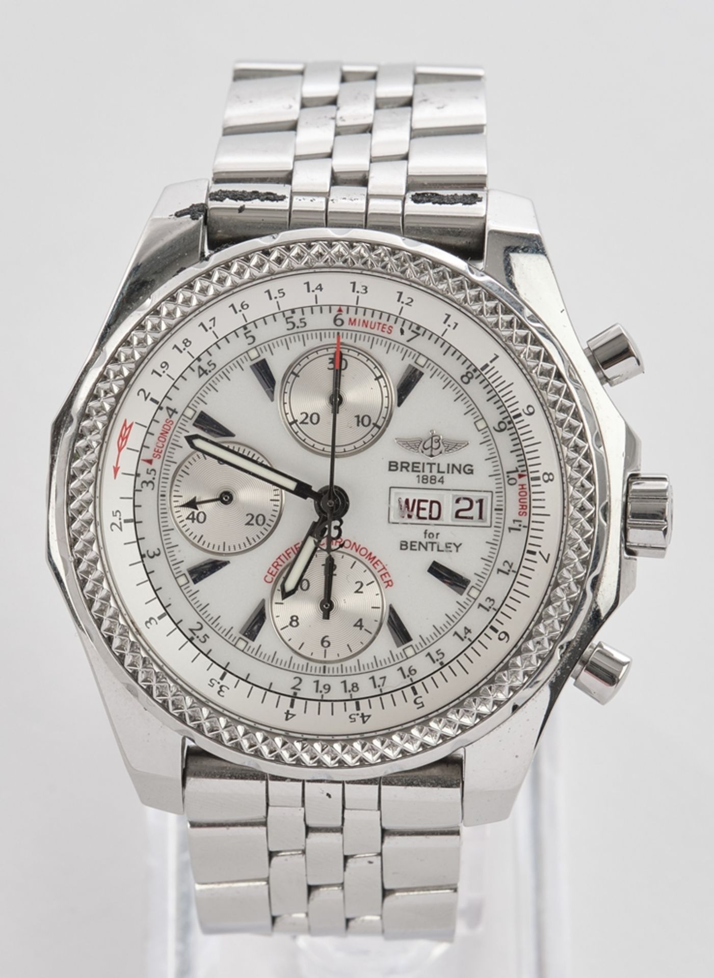 Herrenarmbanduhr, Breitling Bentley GT, 2007, Automatikchronograph, Ref. A13362, Stahl, Gehäuse 50 