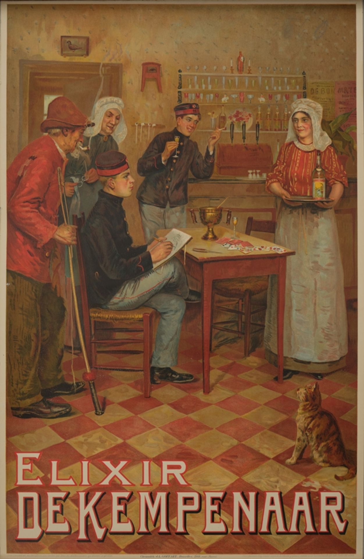 Plakat, "Elexir de Kempenaar", Ernest Godfrinon (1878 - 1927), Belgien, um 1905, 77.5 x 50 cm (Blat - Image 2 of 3