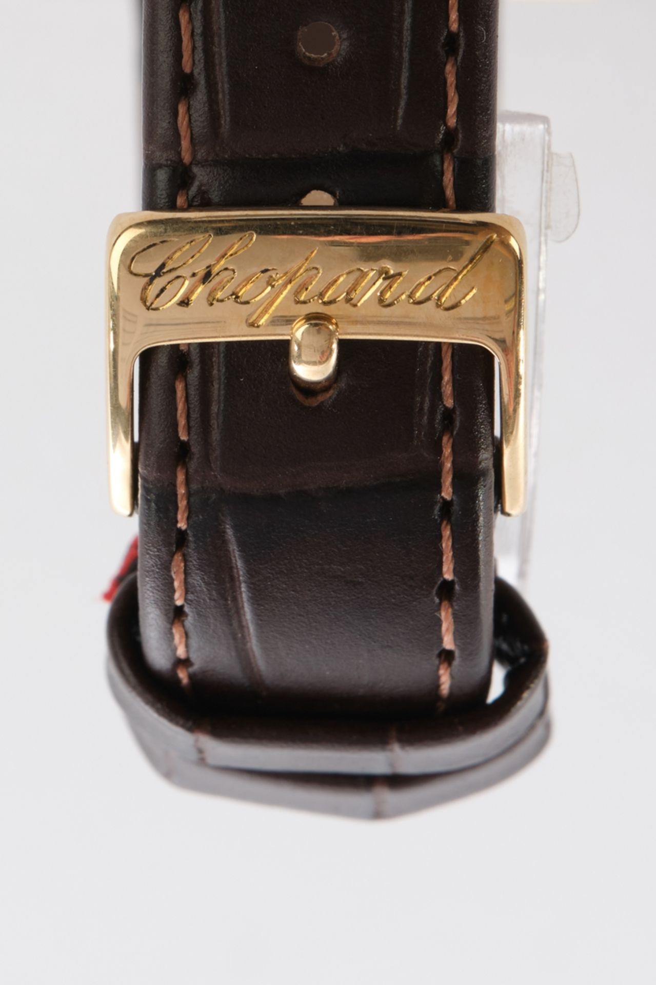 Damenarmbanduhr, Chopard, Schweiz, Ref. 445 1, rechteckiges Gehäuse in GG 750, weißes Zifferblatt m - Bild 4 aus 5