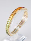 Farbstein-Armband, GG 750, Edelsteine im farblichen Verlauf/Rainbow, Maße der Steine ca. 7 x 5 x 3 