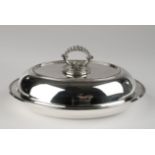 Warmhalteschale, versilbert, Mappin & Webb, oval, Deckelgriff abnehmbar, 12.5 x 28.5 x 21.5 cm