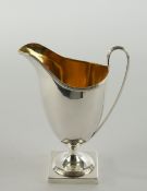Sahnegießer, Silber 925, London, 1793, Henry Chawner, innen vergoldet, Helmkannenform, schlanker He