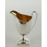 Sahnegießer, Silber 925, London, 1793, Henry Chawner, innen vergoldet, Helmkannenform, schlanker He