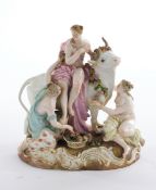 Porzellangruppe, "Europa auf dem Stier", Meissen, Schwertermarke, 1850-1924, 1. Wahl, Modellnummer 