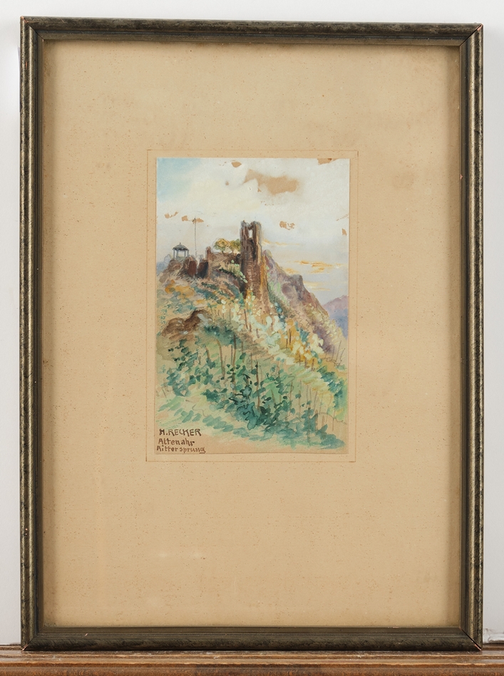 Recker, Heinrich (Aachen 1862 - 1932 Köln, Landschafts-, Veduten- und Theatermaler, Aquarellist), - Image 2 of 4
