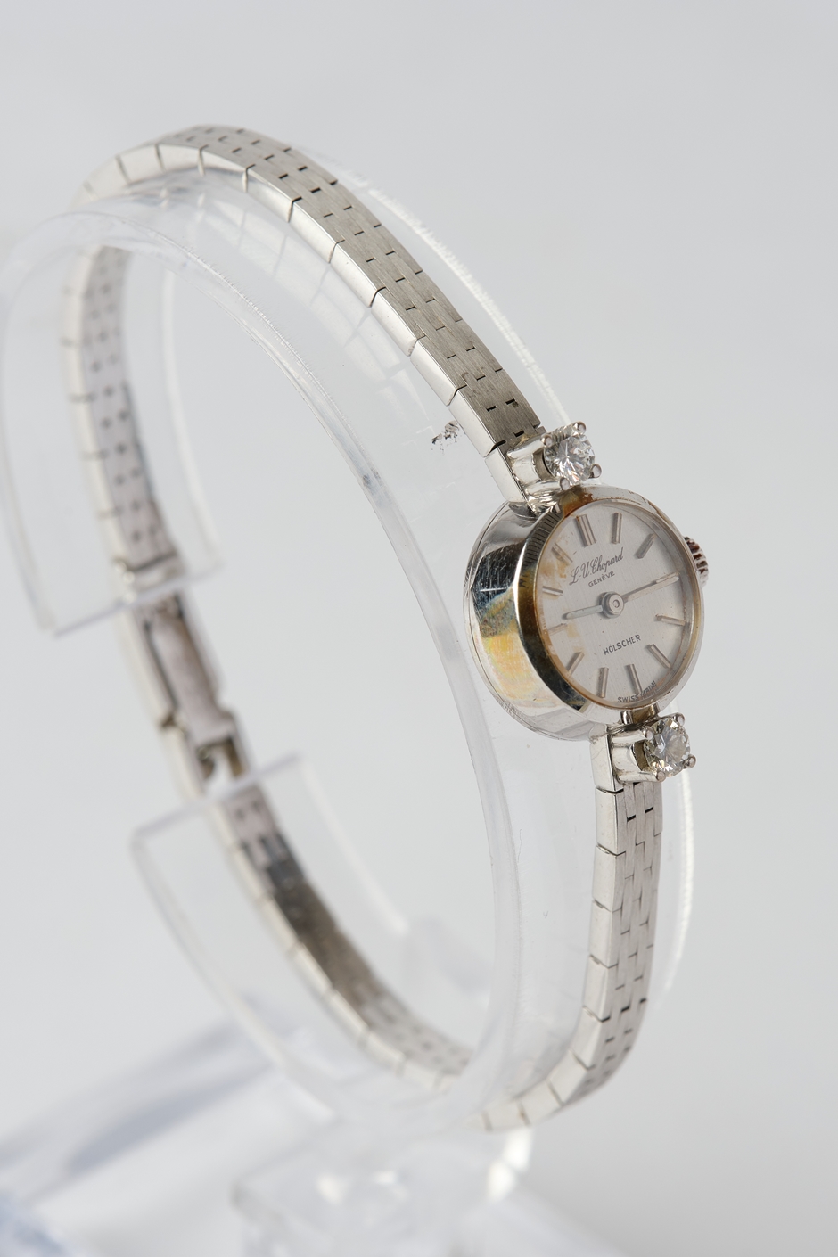Chopard, Armbanduhr, Gold 750, 2 Brillanten zus. ca. 0.30 ct., mit Zertifikat, Wasserschaden - Image 3 of 4