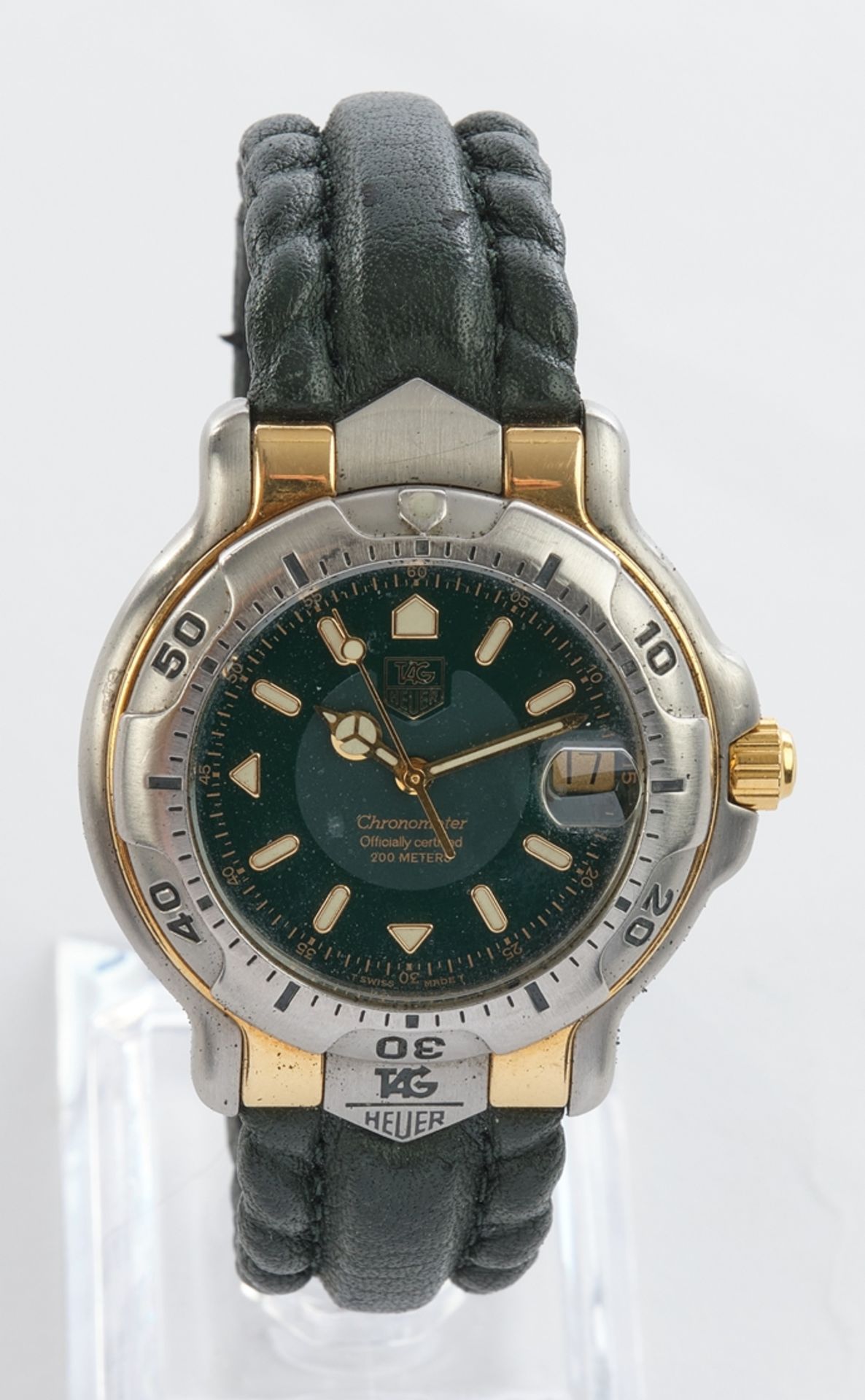 Herrenarmbanduhr, Tag Heuer 6000, Automatikchronometer, Schweiz, 1990er Jahre, Ref. WH5153-K1, grün