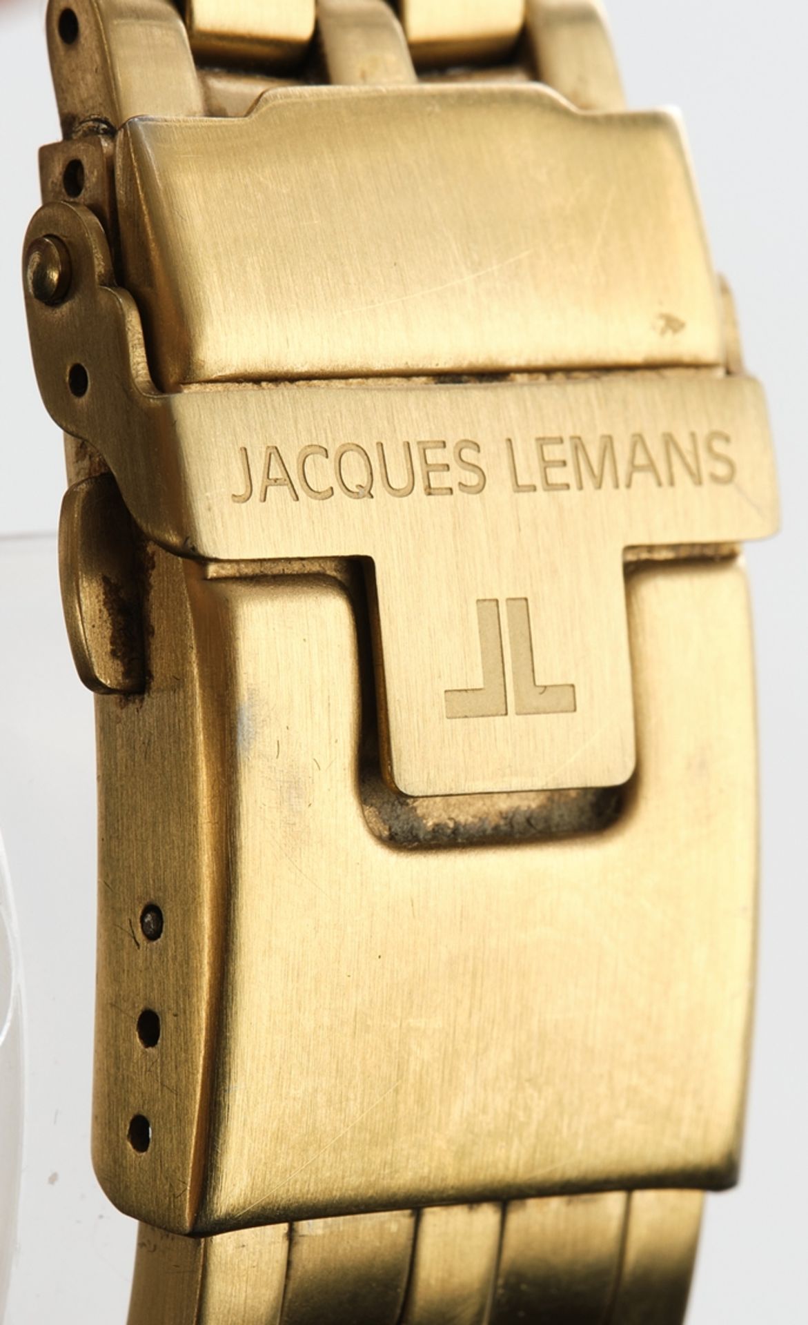 Herrenarmbanduhr, Jaques Le Mans, Chronograph, Quarzwerk, goldfarben, weißen Zifferblatt, Gehäuse 4 - Bild 9 aus 11