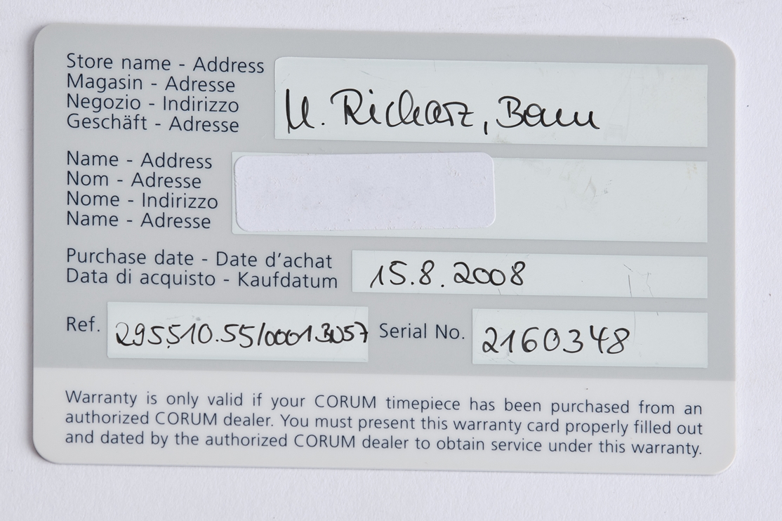 Corum, Herrenarmbanduhr, GG 750, 2008, Chronograph, Modell Romulus, Ref.-Nr. 02.002, Automatik, Kal - Image 5 of 5