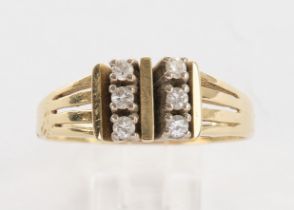 Ring, GG 585, 6 Vollschliff-Brillanten zus. ca. 0.30 ct., 2 g, RM 17.5