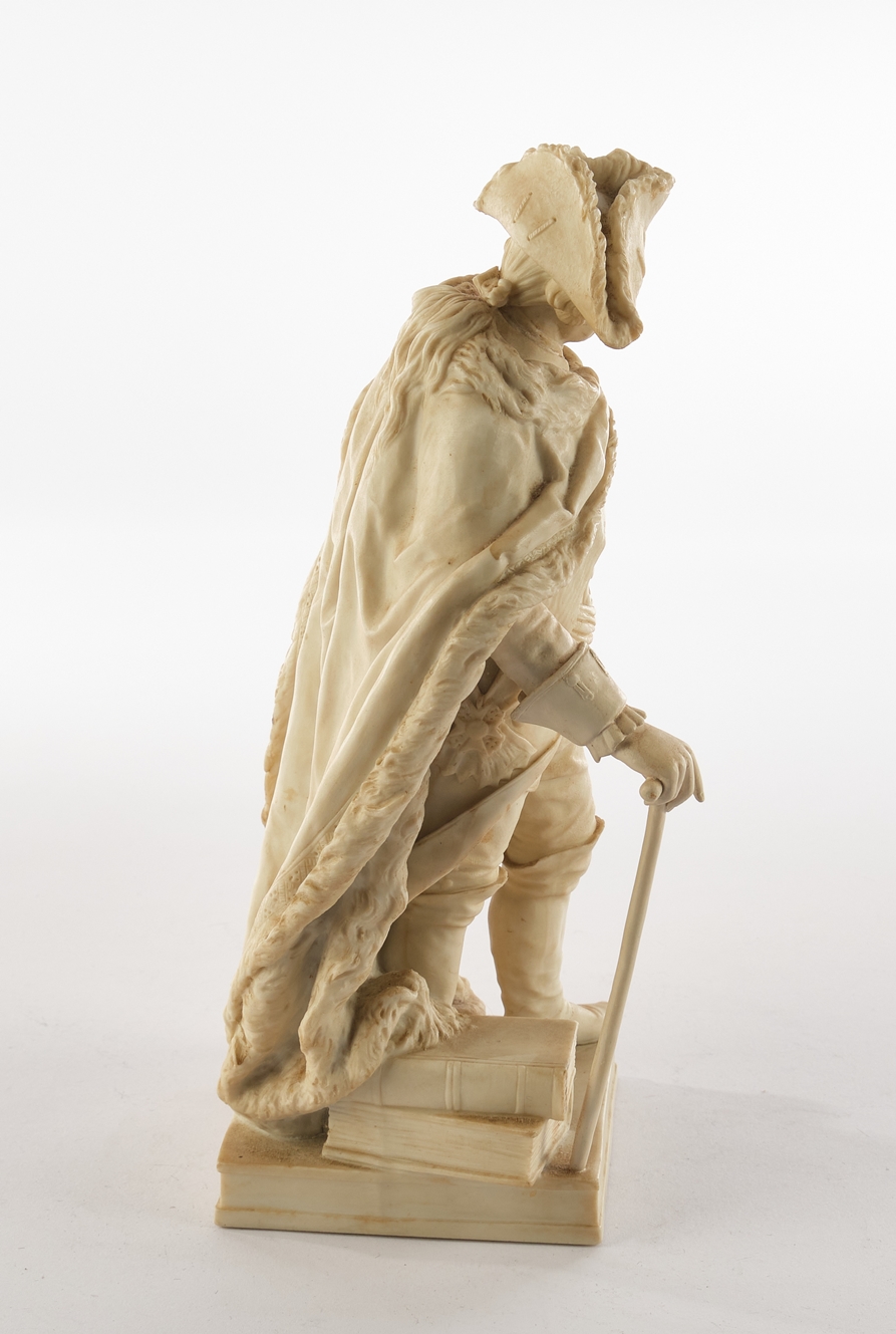Porzellanfigur, "Friedrich der Große", KPM Berlin, Biskuitporzellan, mit einem Gehstock und Büchern - Image 5 of 5