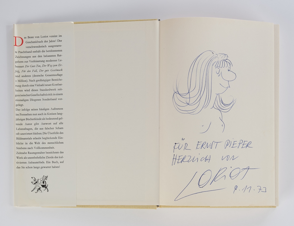 Buch, Loriot (Vicco von Bülow), "Loriots Grosser Ratgeber", mit Widmung (an Ernst Pieper) und signi - Image 2 of 5