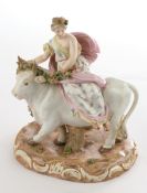 Porzellangruppe, "Europa auf dem Stier", Meissen, Schwertermarke, 1850-1924, Modellnummer K 70, pol