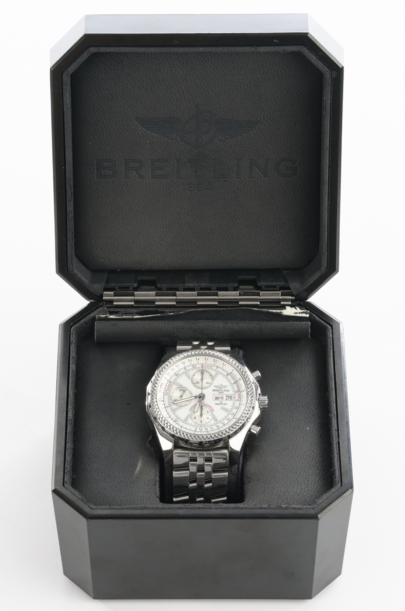 Herrenarmbanduhr, Breitling Bentley GT, 2007, Automatikchronograph, Ref. A13362, Stahl, Gehäuse 50 - Image 11 of 12