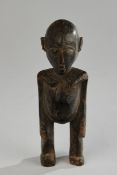 Figur, weiblich, stehend, Lobi, Burkina Faso, Afrika, Holz, glänzend dunkle Patina, 18.5 cm hoch, S