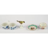 Miniaturtasse mit Untertasse, Meissen, Schwertermarke, 1850-1924, 1. Wahl, galantes Paar in Reserve