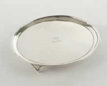 Salver, Silber 925, London, 1792, Samuel Godbehere & Edward Wigan, glatter Spiegel mit graviertem E