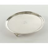 Salver, Silber 925, London, 1792, Samuel Godbehere & Edward Wigan, glatter Spiegel mit graviertem E