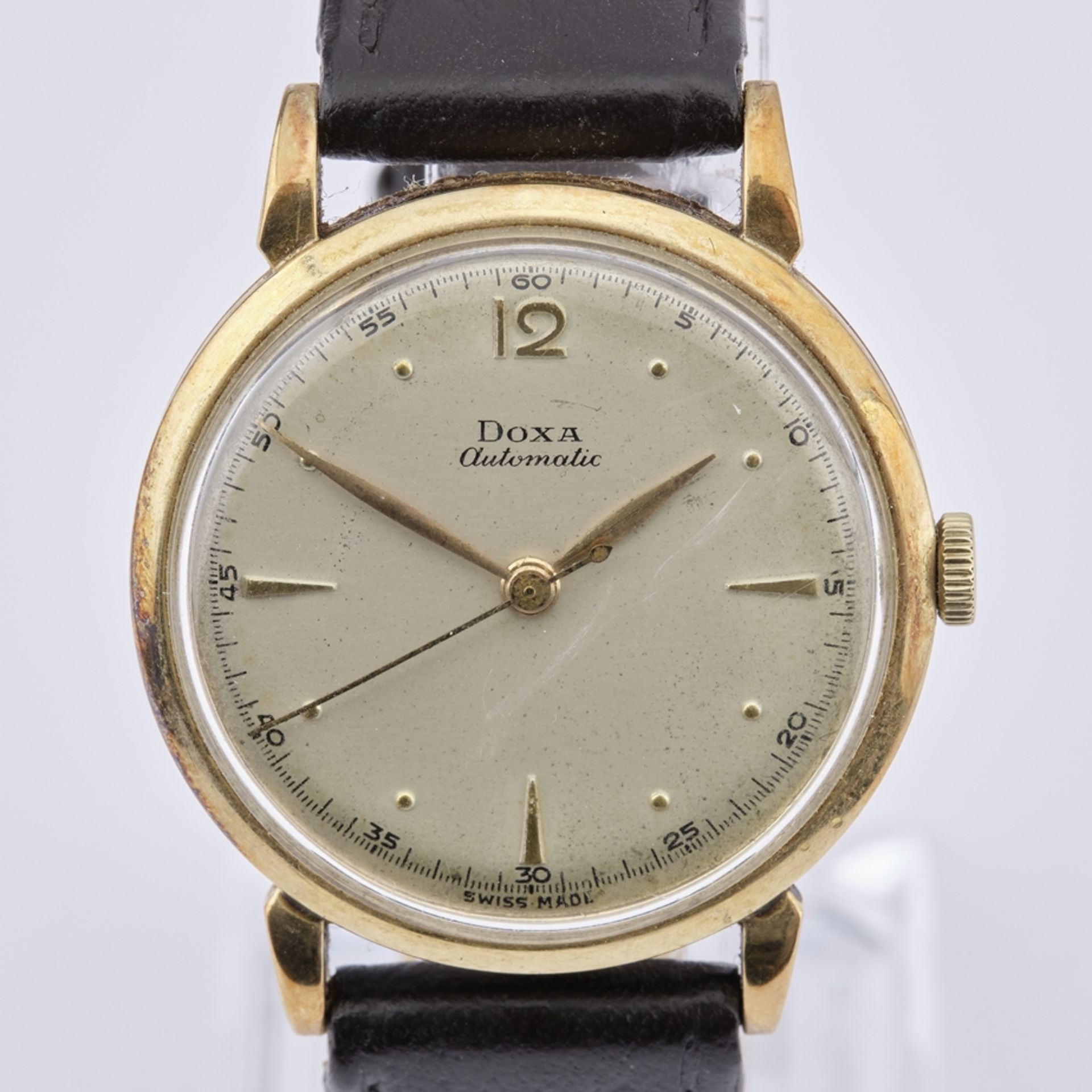 Armbanduhr Doxa Automatic, Schweiz, 1950er Jahre, GG 585, Werk läuft nicht an, Trage-, Gebrauchs- u - Bild 4 aus 4