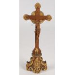 Skulptur, Holz geschnitzt, "Holzkreuz Corpus Christi", 18. Jh., 78 cm hoch, stellenweise Farbabplat