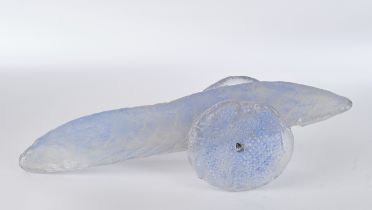Gussek, Jens, "Fish-Vehicle", Glasskulptur, zweiteilig, Unikat, 1998, Kristallglas aus der Gussform