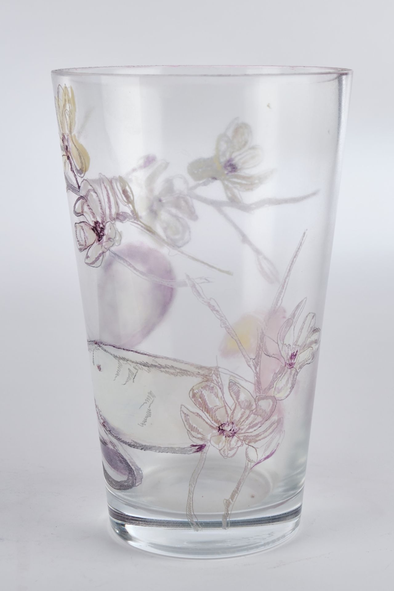 Peretti, Sibylle, Day, Stephen P., "Black Bird", Vase, Studioglas, konische Becherform, transparent - Image 2 of 3