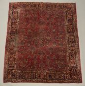 Amerikanischer Sarough, Iran, alt, ca. 3.46 x 2.70 m, Gebrauchsspuren