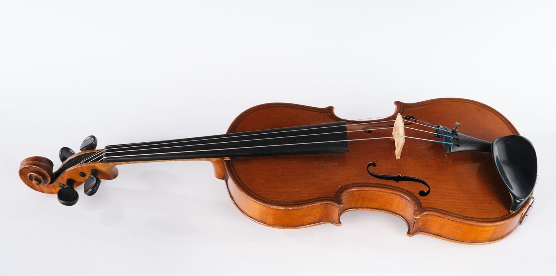 Violine, wohl Replikat, bez. Curletto Anselmo (1888 - 1973), im Korpusboden auf einem Etikett bezei - Bild 2 aus 9