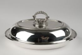 Warmhalteschale, versilbert, Mappin & Webb, oval, Deckelgriff abnehmbar, 12.5 x 28.5 x 21.5 cm