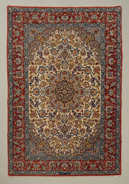 Kork-Isfahan, Iran, signiert, sehr feine Knüpfung, ca. 1.60 x 1.05 m, kleine Fehlstellen