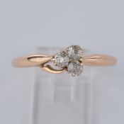 Ring, GG 585, 3 Brillanten zus. ca. 0.20 ct., RM 19, ca. 2.2 g