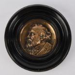 Porträtrelief, "Léon Gambetta", 19./20. Jh., Bronze, bezeichnet Riu (Eugène Riu, 1832-1895), Tondo,