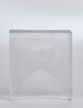 Folon, Jean-Michel, Daum, "Magic City", Glasobjekt, limitierte Auflage 300, farbloses Kristallglas,