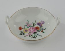 Ringschälchen, KPM Berlin, Hausmalerei mit bunten Blumen, Goldrand, ø 13 cm