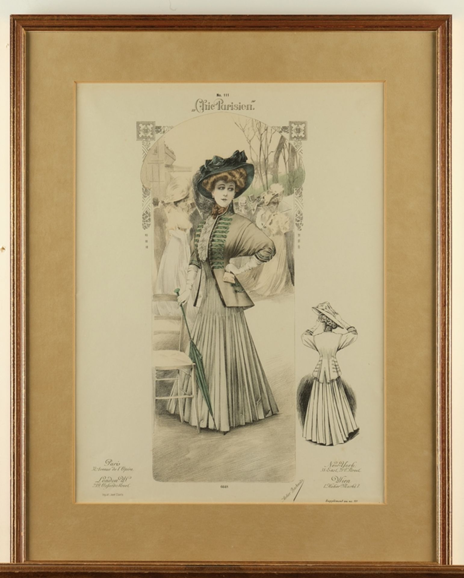 2 Modeblätter, "Chic Parisien", Paris, um 1900, Lithografien, koloriert, ca. 42 x 31 cm (P.a.), wen - Image 2 of 6