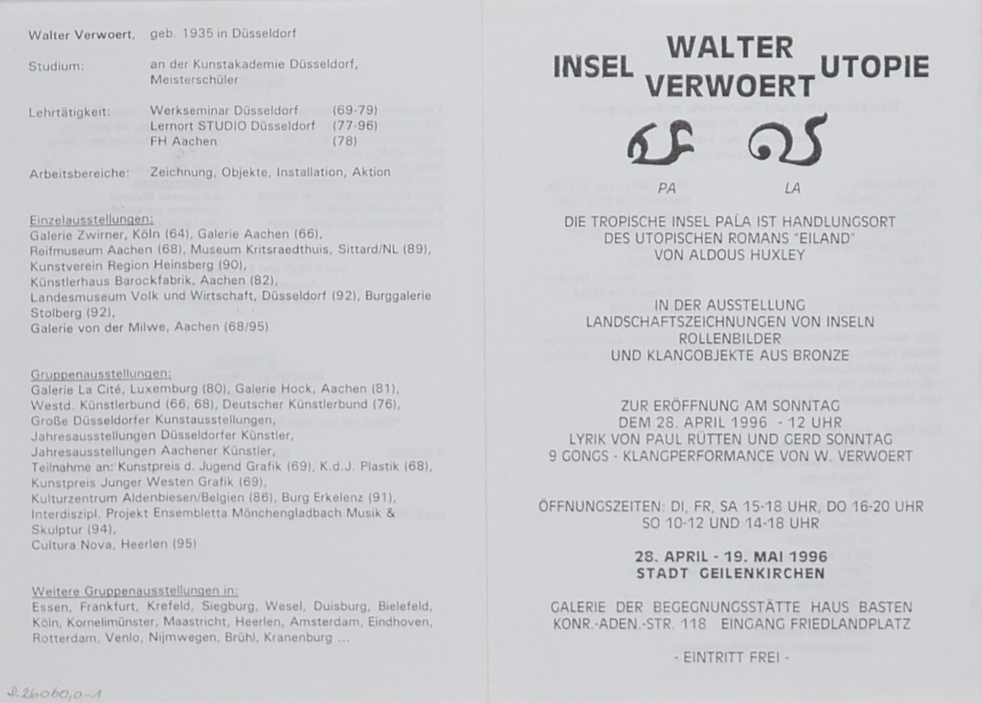 Verwoert, Walter (geb. 1935 in Düsseldorf), - Bild 2 aus 4