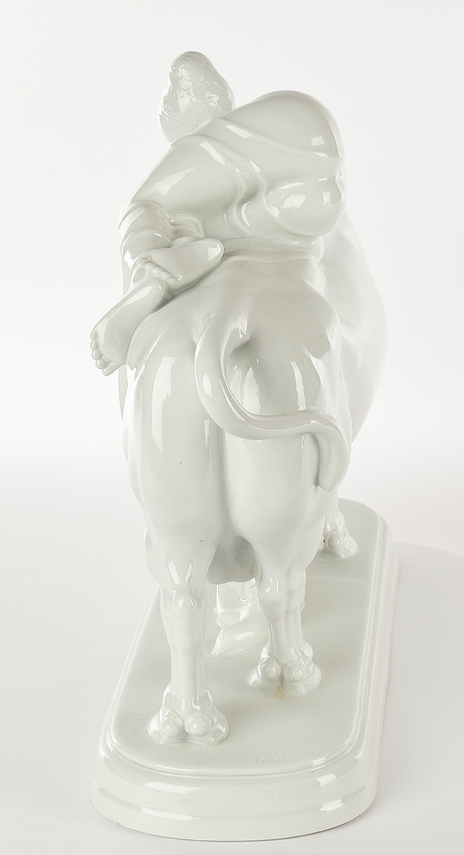 Porzellanfigur, "Europa auf dem Stier", Fraureuth, Kunstabteilung, Weißporzellan, Modellentwurf von - Image 4 of 6