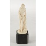Figur, Elfenbein, geschnitzt, "Venus", Dieppe, Frankreich, um 1850-1900, stehend, auf Steinsockel,