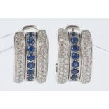 Paar Ohrringe, Chopard, La Strada, WG 750, je Stecker 69 Brillanten, 10 Saphire, zus. ca. 1.20 ct.,