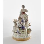 Porzellangruppe, "Gärtnergruppe", Meissen, Schwertermarke, 1850-1924, 1. Wahl, Modellnummer F 94, p