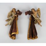 Paar Skulpturen, "Engel, Vorhänge tragend", 19./20. Jh., Holz, 73 cm hoch