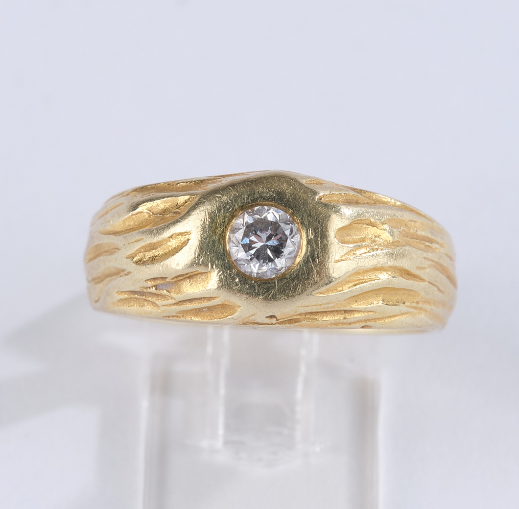 Solitär-Ring, GG 585, mit einem zentralen Brillanten ca. 0.07ct., 5.3 g, RM 15 - Image 3 of 4