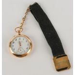 A. Lange & Söhne, Damen-Taschenuhr, Glashütte, wohl um 1910, Gehäuse GG 750, weißes Emaile-Zifferbl