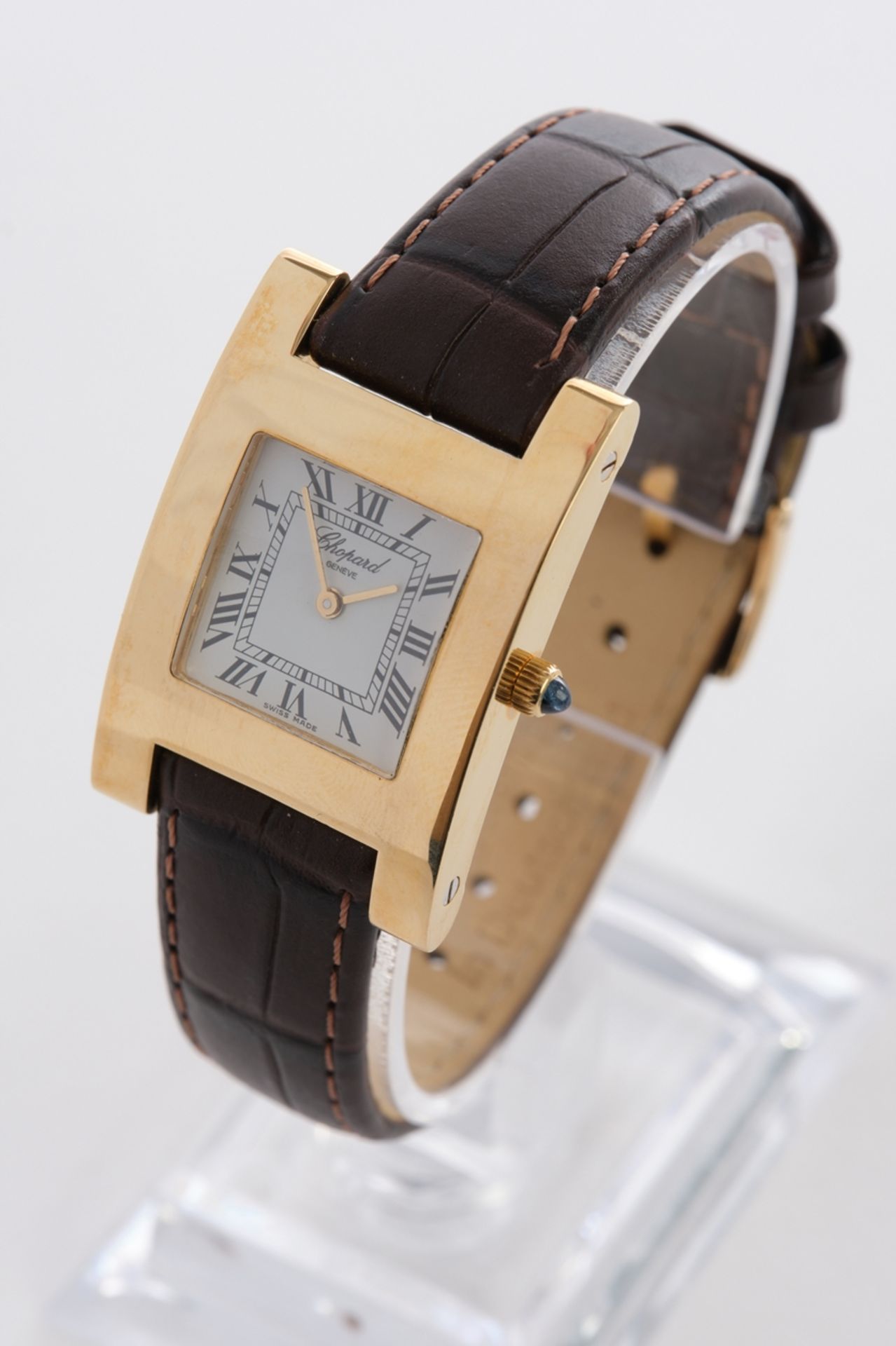 Chopard, "Your Hour", Damenarmbanduhr, Schweiz, Ref. 445 1, rechteckiges Gehäuse in GG 750, weißes - Image 3 of 5