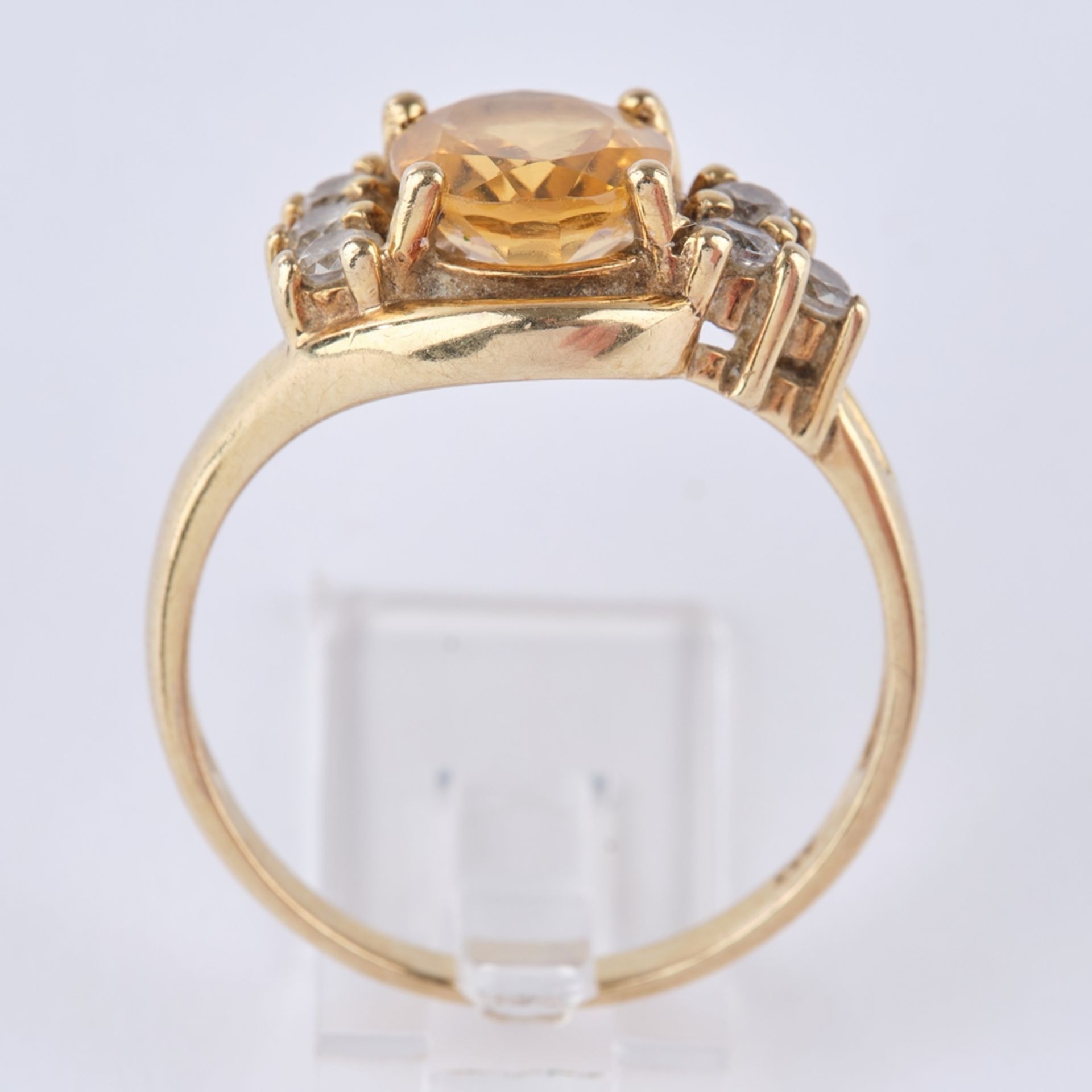 Ring, GG 333, Citrin, 6 kleine Diamanten, RM 22 - Bild 3 aus 3