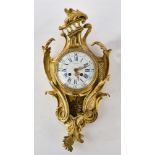 Cartel-Uhr, Frankreich, um 1880, Bronze, vergoldet, weißes Emailzifferblatt bezeichnet J. Gaujard,