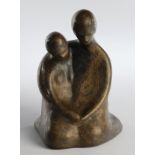 Bronze, "Paar", monogrammiert NP, H. 27 cm