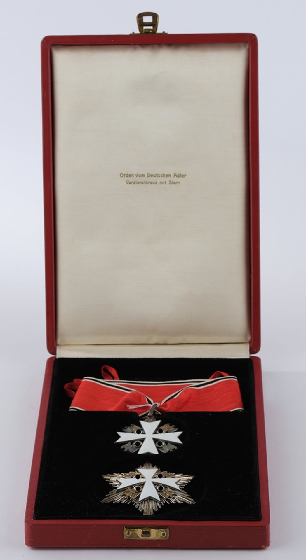 Orden vom Deutschen Alder, Deutsches Reich 1933 - 1945, Verdienstkreuz mit Stern, Silber teils emai